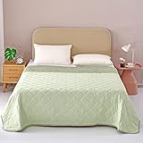 EVOLIVE Elastane Diamind Quilted All Season Light Weight Single Reversible Cooling Quilt/Comforter (Green, Twin)