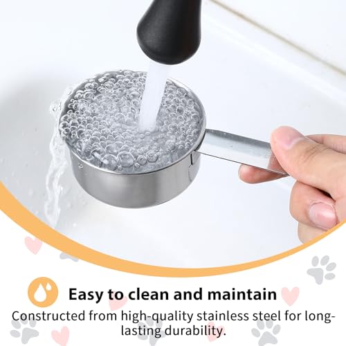 Medidor para comida de perro de 1/2 taza acero inoxidable 2 piezas miniatura 7