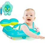 Inflatable Baby Swimming Float 0-6 Months Baby Pool Float with Seat 6-12 Months Infant Toddler Swimming Float Newborn Baby Swim Float Swimming Ring for Baby 6-12-36 (Blue, S - for 3-12 Months)