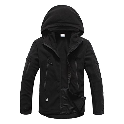 Fleece Jacket Men Tactical Jackets for Men Military Jacket Fuzzy Jacket Windproof Jacket Winter Jacket for Men Winter Coats for Men Black - Image 4