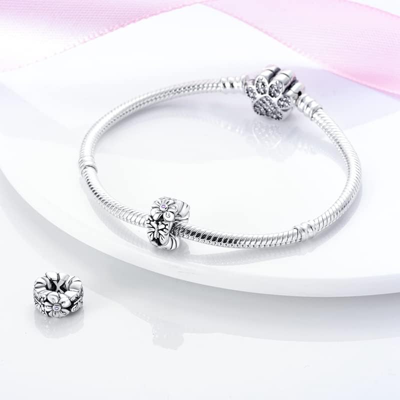 XinYouZhi S925 Sterling Silver Bead Charms for Bracelets with Cubic Zirconia DIY Bead Charms for Jewelry Making Birthday Valentines Day Charms Valentines Gifts for Wife/Girlfriend Women - Image 2