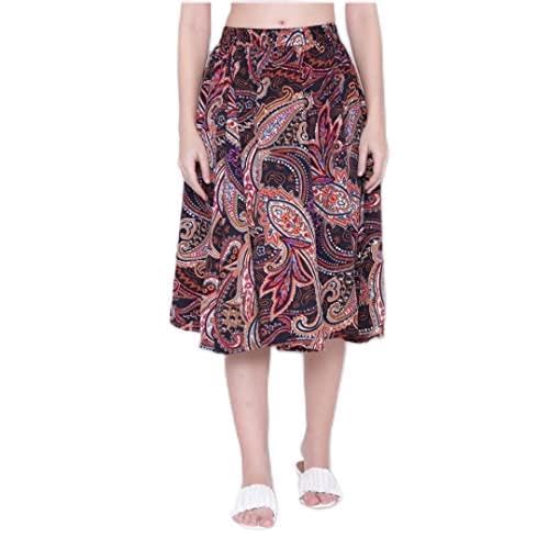 Mannat Diva Floral Print Mid Calf Length Women Panel Polyester Skirt EDIT-SKIRT-01- K-image-22