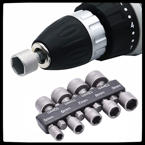 9 Pcs Hex Drill Bits Tools,5-13mm Hex Shank Magnetic Nut Setter Driver, Drill Bit Set Powerful Socket Combination Quick Change Metric Nut Driver Set for ElectricManual Screwdrivers 5 9 Pcs Hex Drill Bits Tools,5-13mm Hex Shank Magnetic Nut Setter Driver, Drill Bit Set Powerful Socket Combination Quick Change Metric Nut Driver Set for ElectricManual Screwdrivers - Image 5