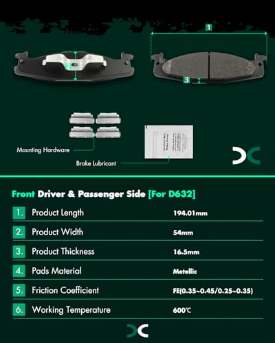 Image of SCITOO D632-7503 Disc Brake Pads Sets Front Metal Brake Pads w /Hardware
