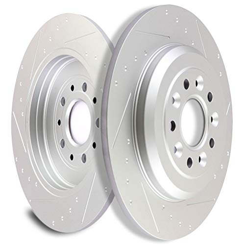 [Scitoo Brake Rotors Kits] -(2) Rear Slotted Brake Rotors For Ford Edge,Explorer,Five Hundred,Flex,Freestyle,Taurus,Taurus X,For Lincoln Mks,Mkt,Mkx,For Mercury Montego,Sable #TOP6