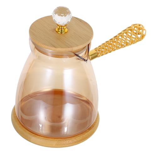 HONITANO Tetera Turca de Vidrio con Mango Lateral Ergonómico para Café y Té Tetera Pequeña para Hervir y Fundir Mantequilla Cocina Hogar