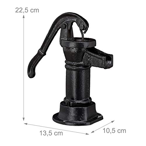Schwengelpumpe Relaxdays Mini Wasserpumpe aus Gusseisen für den Garten