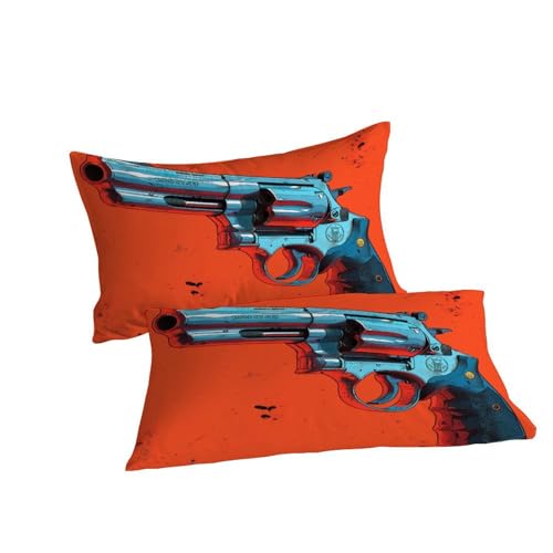 Parure de lit pistolet rouge imprimé 3D microfibre de qualité supérieure housse de couette double - 7