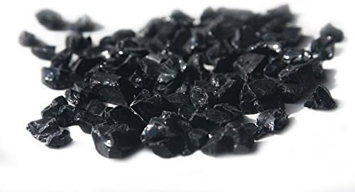 Fire Glass for Fire Pits, Black Glass Pellets for Fireplaces 1/2" (60lbs)