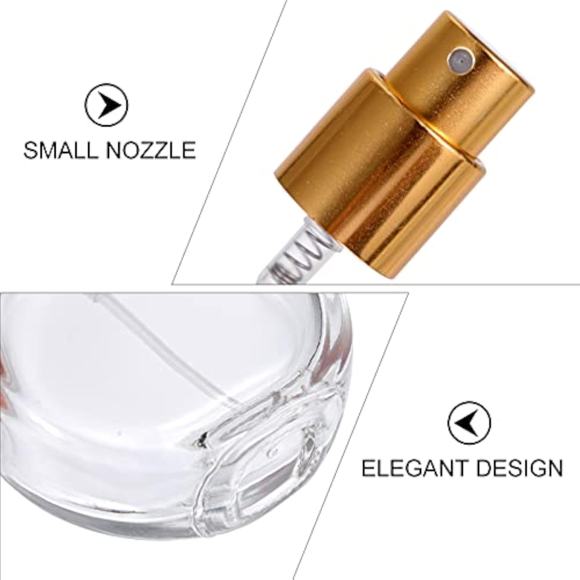 3Pcs 25ml Refillable Crystal Glass Spray Perfume Bottles