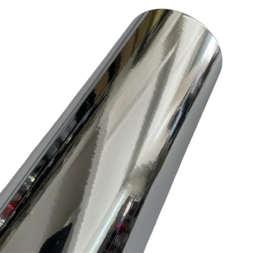 Vinilo para coche autoadhesivo extensible plata espejo cromado de 50x152 cm