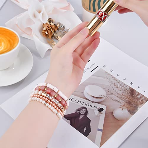 Visoom Beaded Boho Bracelet Compatible For Apple Watch Band 40Mm/38Mm/41Mm Series 8 7 Se 6/5/4 Women Fashion Cute Handmade Crystal Beads Stretchy Watch Strap For Iwatch Bands Series 3/2/1 Replacement #TOP2