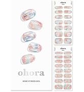 ohora Semi Cured Gel Nail Strips (N Newtro no.1) - Works with Any Nail Lamps, Salon-Quality, Long...