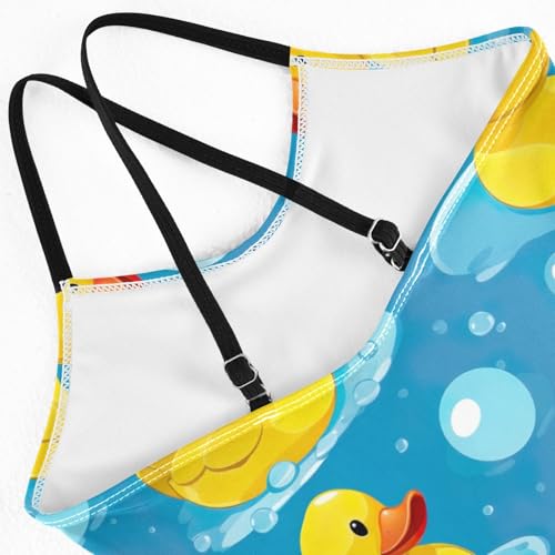 J JOYSAY Yellow Rubber Ducks Blue Girls One Piece Swimsuits Beach Sport Athletic4