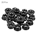 uxcell M10x1.25mm Serrated Flange Hex Lock Nuts, 20Pcs 304 Stainless Steel Non-Slip Metric Hexagon Flange Nut, Full Thread, Bright Finish, Black