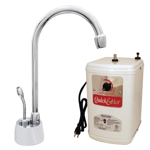 Image of Westbrass A271H-26 Velosah 9 inch 1-Handle Hot Water Dispenser Faucet with Thermostatic Hot Water Tank, Polished Chrome