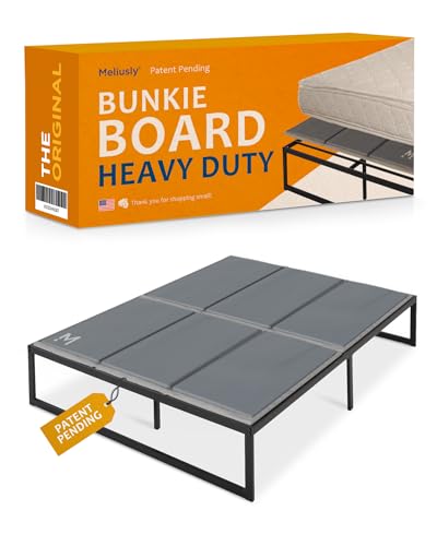 Meliusly Heavy Duty 10mm Bunkie Board Queen Size (60x80'') Patent Pending Low Profile Bed Board Design - Breathable, Noise Minimizing, Moisture Resistant Bunkieboards, Low Profile Bed Support