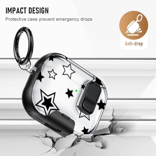 Image of Compatible Airpods Pro 3 Case (2025) with Phone Stand & Cleaner Kit,Cute Soft Silicone Lock Clip Apple AirPods Pro 3rd Generation Case, Airpod Pro 3 Cover with Keychain for Women /Girls