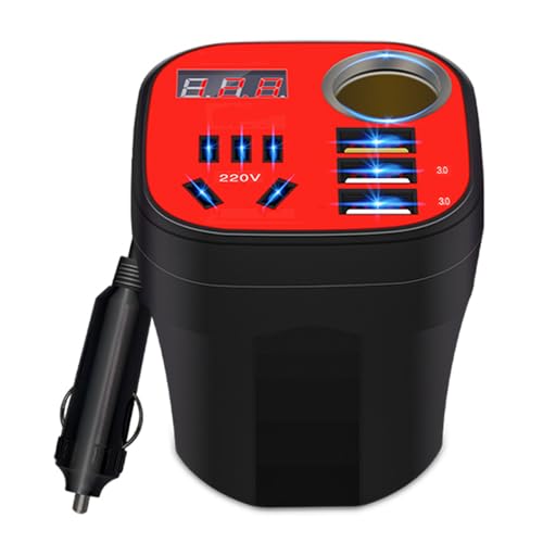 Mulcort Convertidor de inversor de corriente de 200 W, cargador de coche de 200 W, 5 en 1, 12 V, 24 V a 220 V, multifuncional QC3.0
