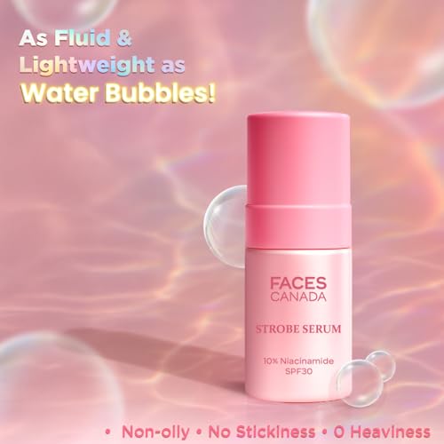 Image of FACES CANADA Strobe Serum - 27ml | Brightening Serum + Strobe Cream + SPF 30 Sunscreen | 10% Niacinamide | Removes Dark Spots & Hyperpigmentation | GlowLift Complex | Instant Glow