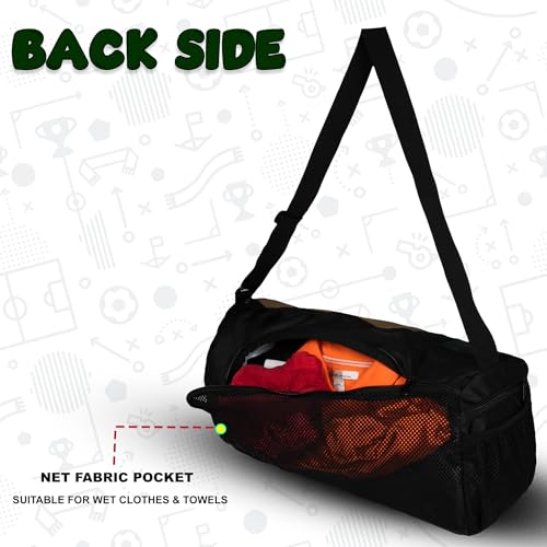 Image of Whackk Armstrong Blk Khaki 33L Gym Fitness Workout Training Sports Travel Duffle Bag Separate Shoe Pocket Dry Wet Pocket Multipurpose Carry Bag Adjustable Strap Lightweight Sports Kit Men Women
