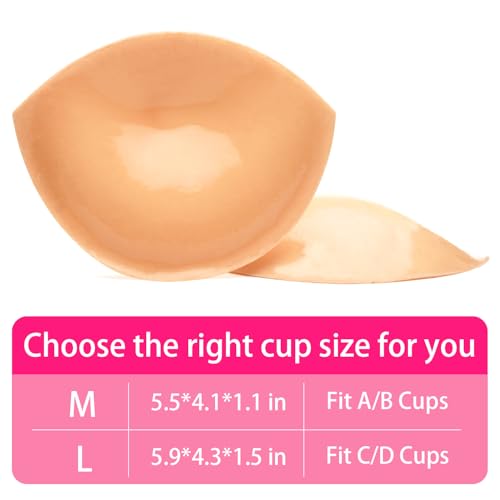 WAYBER Double-Sided Adhesive Bra Pads, Lightweight Soft Breast Enhancement Sticky Bra Insert Washable Reusable Bikini Padding4