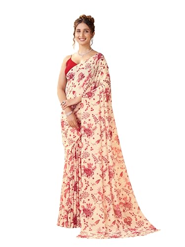 Image of Garden Vareli Women Georgette All Over Floral Printed Saree