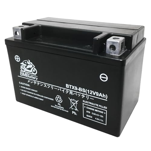 BMBattery �o�C�N�p �o�b�e���[ �t���� �[�d�ς� BTX9-BS (YTX9-BS / GTX9-BS / YTR9-BS / FTX9-BS / KTX9-BS �݊�)