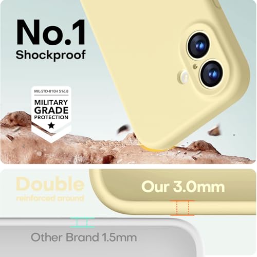 Image of LOVE 3000 Designed for iPhone 17 Case, Premium Silicone [Compatible with Magsafe][Soft Anti-Scratch Microfiber Lining] Shockproof Protective Phone Case for Men Women 6.3 inch, Creamy Yellow