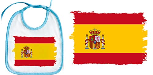 Merchandmania Babero Azul Bandera España Pais Constitucion Baby Bib