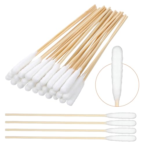 Macuezu 100 PCS Long Cotton Swabs for Dog Ears 6-Inch Large Cotton Ear Swabs for Cleaning Dog Ears Extra-Long Handle Ear Picks for Pet Cleaner Care Long Swab for Cleaning