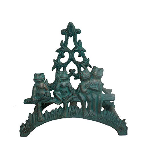 Lisansang Hose Rack Garden Hose Bracket, Cast Iron Hose Bracket, Garden Hose Bracket Iron Garden Hose Storage (Color : Green, Size : 17.8X13.7X20.4cm)