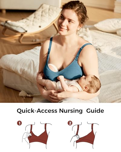 Image of Momcozy Hands-Free Pumping Bra, Breathable Tencel Fabric Breast Pump Bra | Stable hands-free pumping with 300+ air holes for 80% more breathability and eco-friendly plant fibers for all-day support