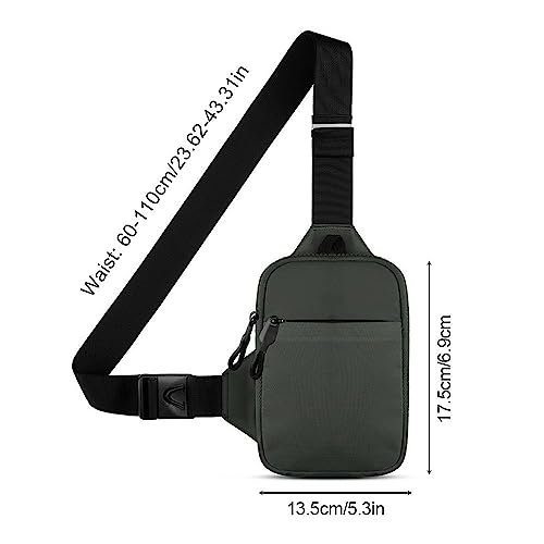 DONGKER Sling Chest Crossbody Bag, Waterproof Sling Shoulder Backpack for Men Women 13.5 x 19 cm, Gray, 17.5 x 13.5 cm - Image 4