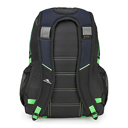 high sierra loop backpack travel or work bookbag with tablet sleeve one size midnight blueblacklime