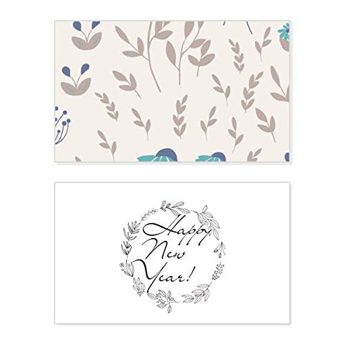 Tarjeta conmemorativa de año nuevo con flores beige para enviar tus mejores deseos