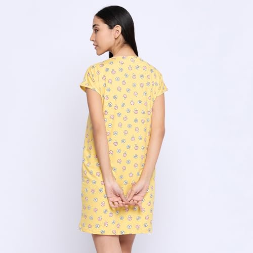 Image of CAMEY Printed Knee Length Nighty|Loungewear|Nightwear|Sleepwear|Home Wear Short Nighty for Women