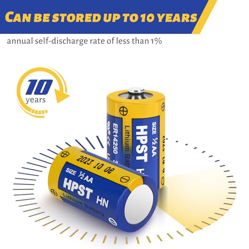 HaiNXC ER14250 Battery 1/2 AA 3.6 V Lithium Batteries 4 Pack Non-Rechargeable Battery Li-SOCL? XL-050F SB-AA02 LS14250 TL-5902 TL-2150