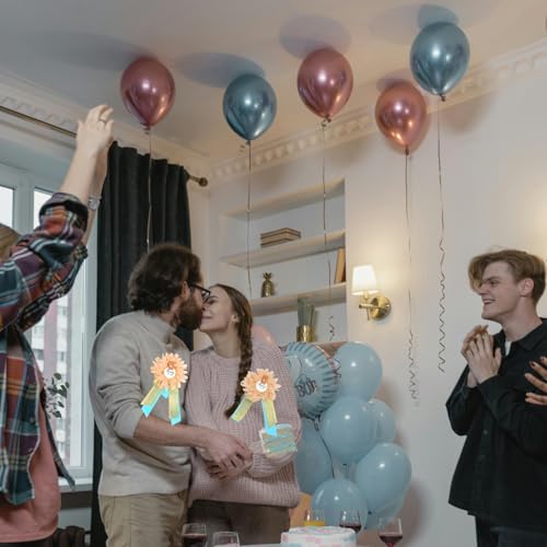 Maternity Sash Set Mom Daddy to Be Baby Shower Belly Band Gender Reveal Party Gift Keepsake Pregnancy Photo Props (Blue)2