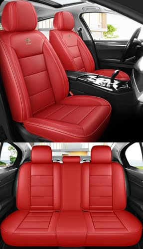 Eunncu 車 シートカバー に適し トヨタ プリウス 30系 プリウス 50シリーズ プリウスα 対応 アクセサリー 防水 取付簡単 レッド