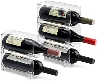 ELTOW Modular Plastic Wine Rack (5-Pack) Stackable Display and Fridge Storage System