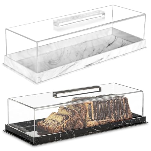 Plateau à gâteau rectangulaire support acrylique couvercle cloche dessert