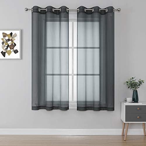 KEQIAOSUOCAI - Cortinas semitransparentes con Ojales de Velo Transparente con filtrado de luz para Dormitorio de niño (2 Piezas, 96 x 137 cm)