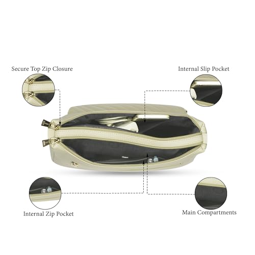 Image of Caprese Jessica Hobo Medium Bag for Women Shoulder Bag with Adjustable Strap|Back Zip|Trendy New Shape, Spacious Design, Ideal for Office, Daily Use, and Travel