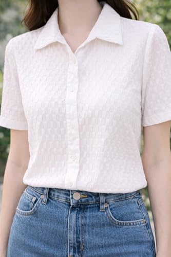 Image of Zilcon Bricks Womens Fashion Crop top for Woman Casual Short Sleeve Shirts for Woman | Women Fashion | Formal Shirts for Women