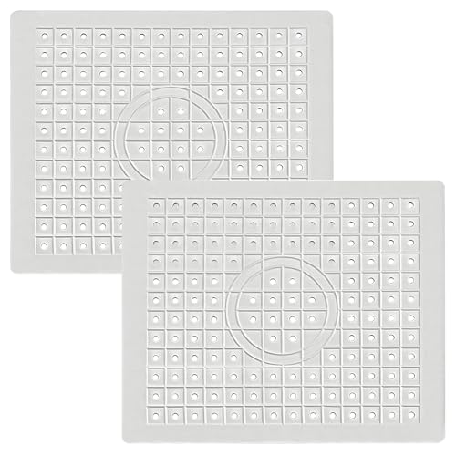 Anseom 2 Stück Spülbeckeneinlage Gummi Spülbeckenmatte Spülmatte für Spülbecken Einlage Matte Küche Rutschfeste Abtropfmatte für Spülbecken Waschbecken Spülmatte für Geschirr,31 x 26 cm (Weiß)