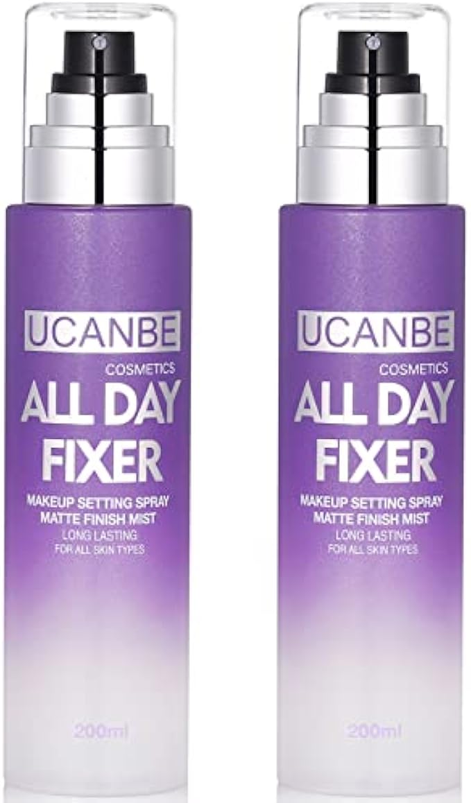 UCANBE Makeup Setting Spray - 2PC Set Matte Finishing Spray, Long Lasting Oil Control Make Up Spray, Lightweight Hydrate Face Mist for Face