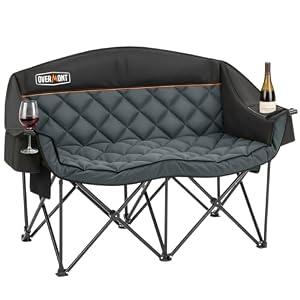 Overmont Oversized Double Camping Chair – Portable Folding with Cooler Bag