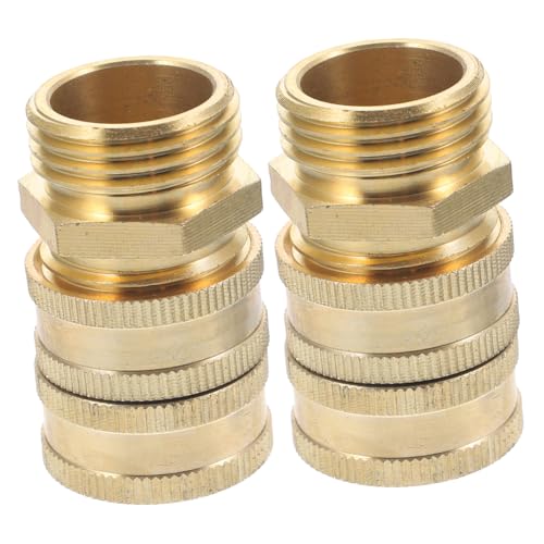 DEARMAMY 2組 全銅製 ホースアダプター クイック接続 高耐圧水ホースコネクター 洗濯機 園芸用多用途ジョイント 簡単着脱 漏れ防止設計