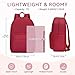 VASCHY School Backpacks, Lightweight Bookbag Schoolbag for Girls Casual Basic Simple Daypack for Women Red